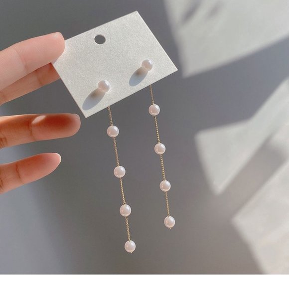 Pearl Drop Earrings - Picture 4 of 4